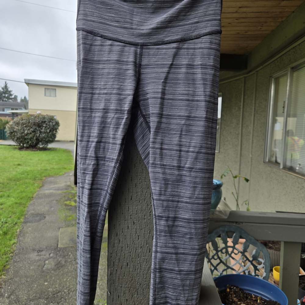 Lululemon Gray Striped Leggings